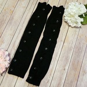 Black Button Down Boot Socks / Leg Warmers
